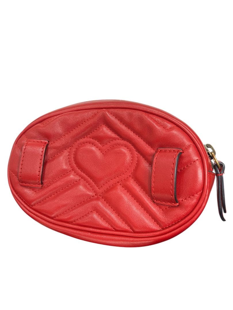 極美品　GUCCI グッチ　ボディバッグ　GGマーモント 476434 レッド