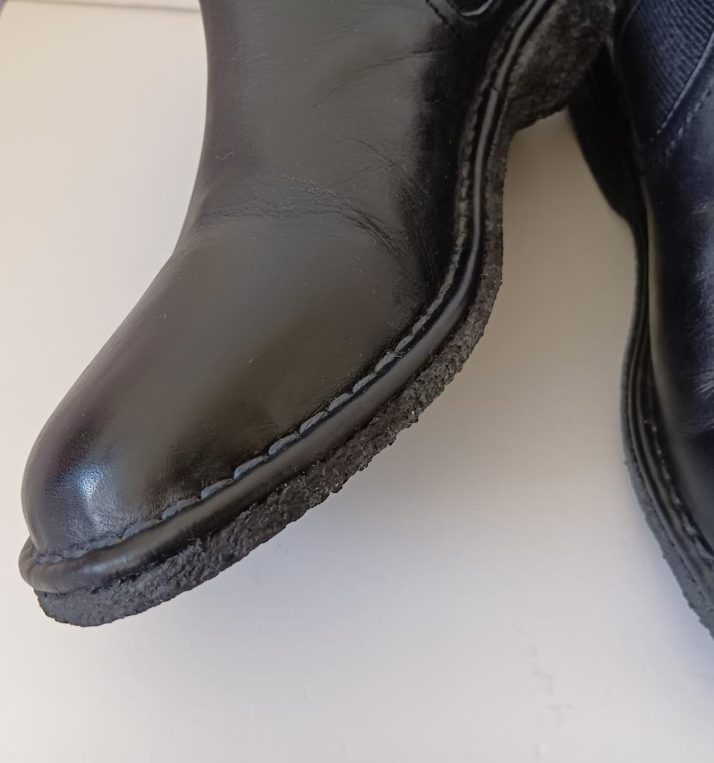 Saya 本革 ブラック 黒 ラボキゴシ フラット サイドゴアブーツ 23cm