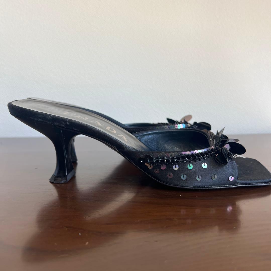 PRADA ブラック ミュール　22.5cm