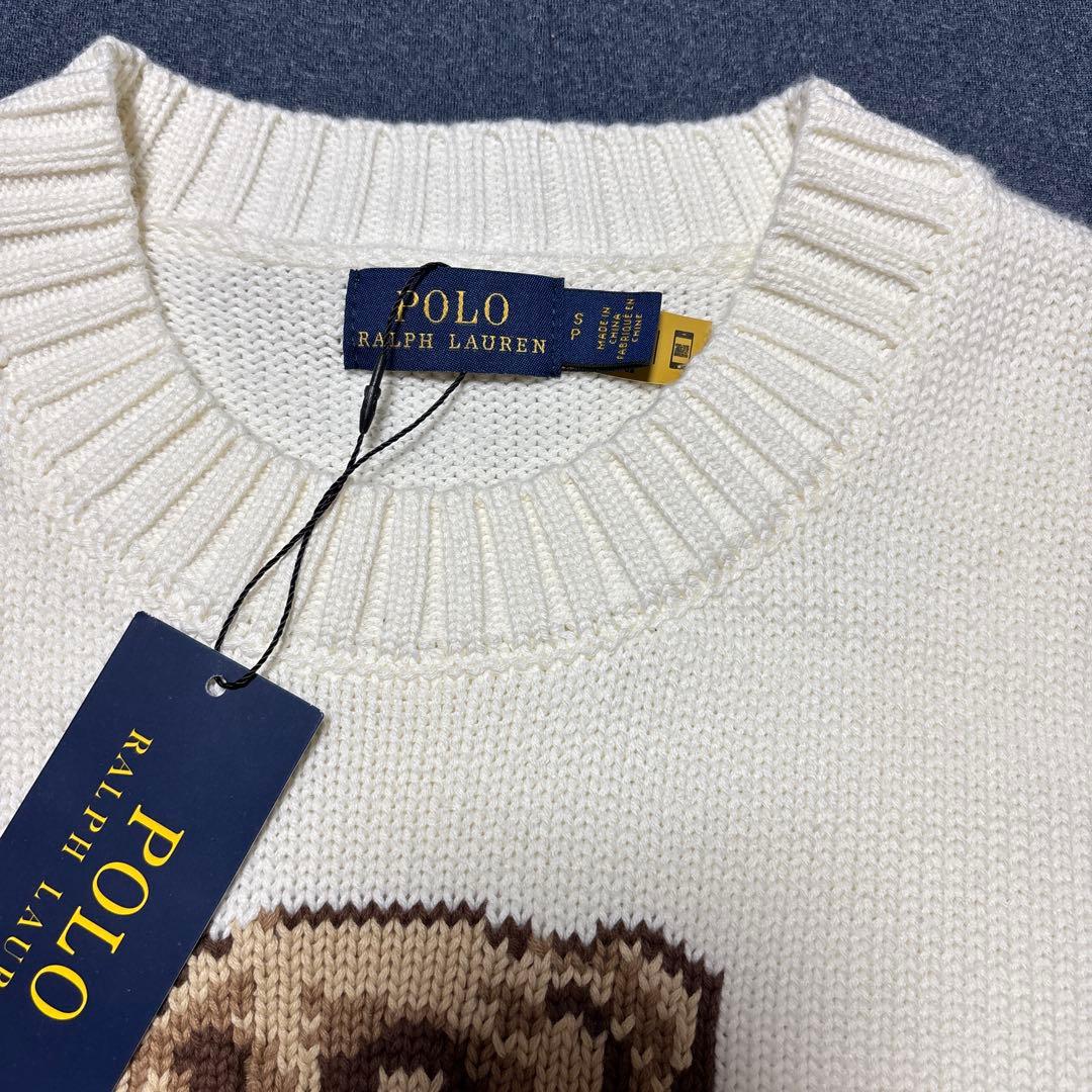 新品タグ付　ポロベア コットンセーター ポロラルフローレン 綿100 刺繍 S