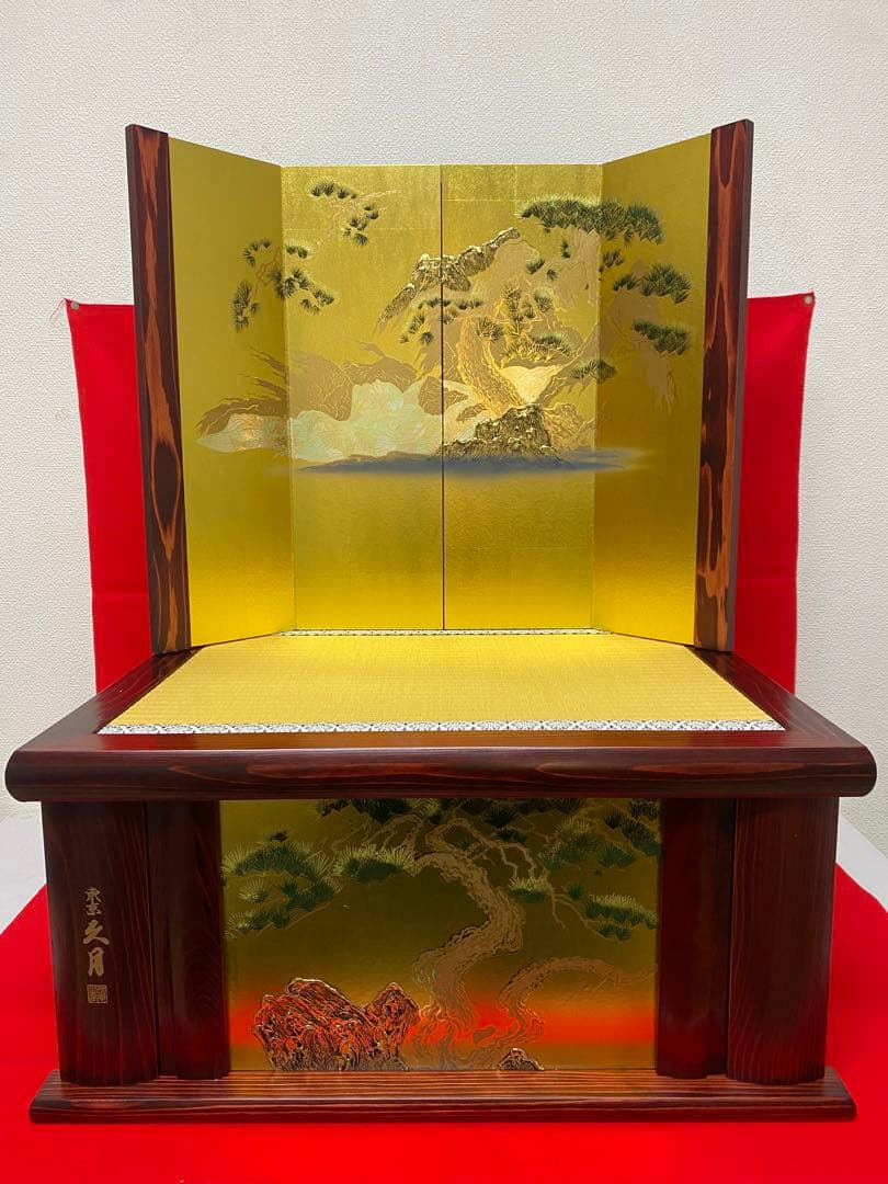 東京久月　五月人形　家紋付き着用兜飾り収納セット・着用できる兜