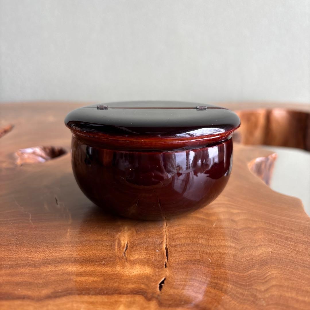 老松割蓋茶入 宗山造 西陣織仕覆付（覚々斎好青海波つぼつぼ）茶道具 共箱