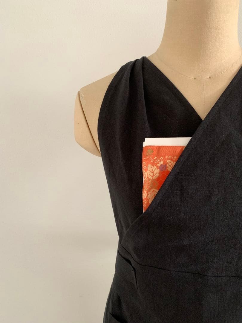 【専用】稽古着エプロン　フレンチリネン　11-15号