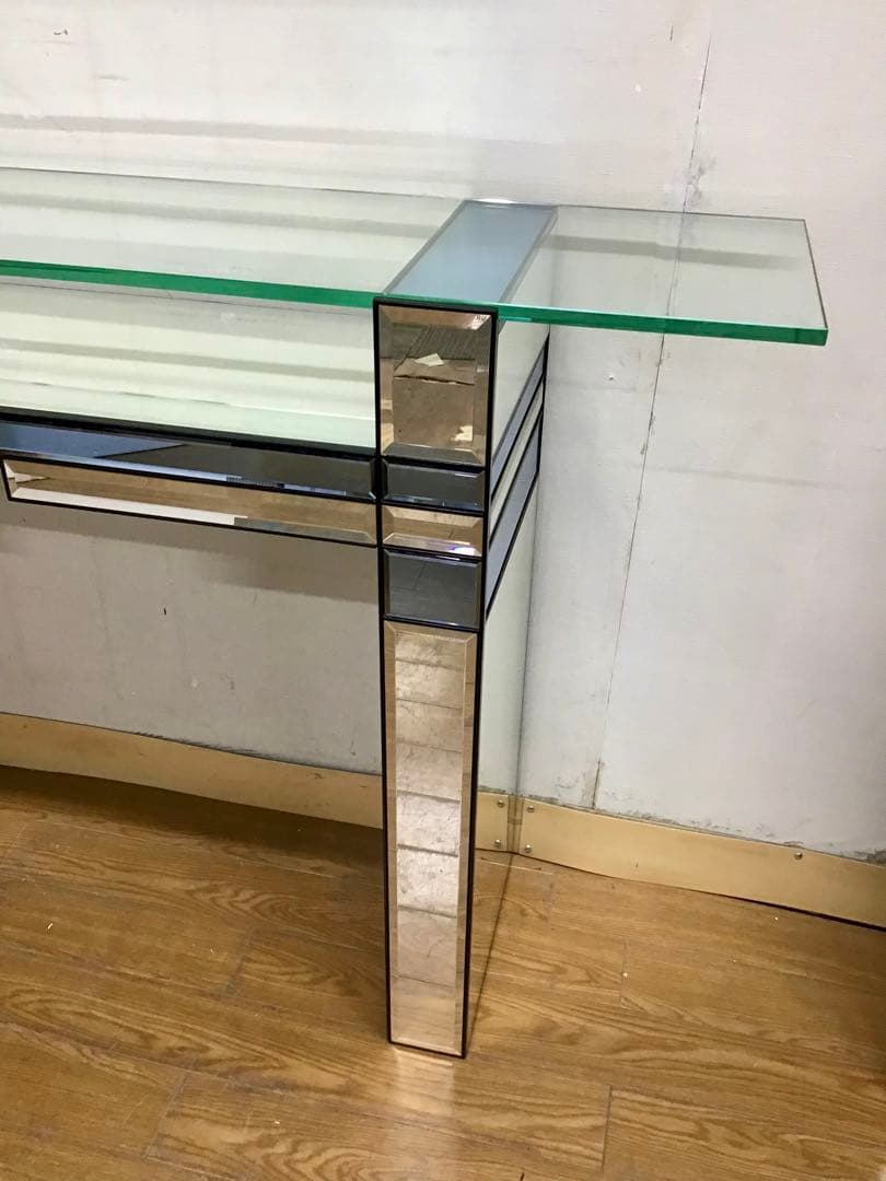 管987☆ベルギー製☆DEKNUDT☆デクヌートミラー☆ガラスコンソールテーブル