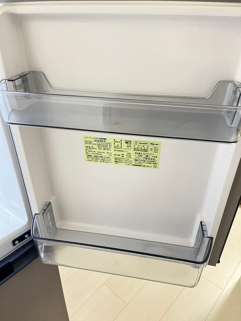 SHARP 冷蔵庫 152L SJ-D15H-H 2ドア 両開2022年製 設置