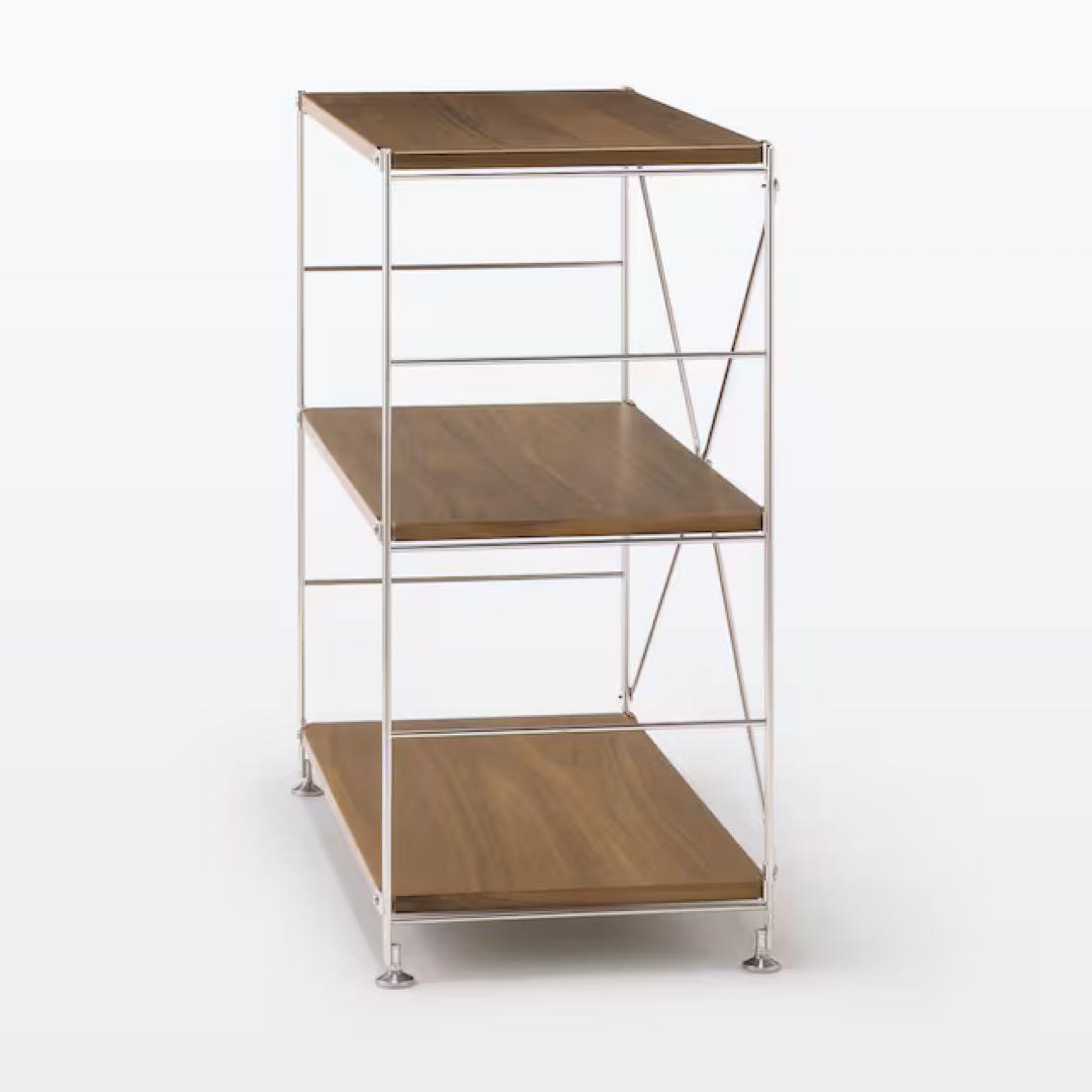 無印良品　ステンレス　ウォールナット　棚