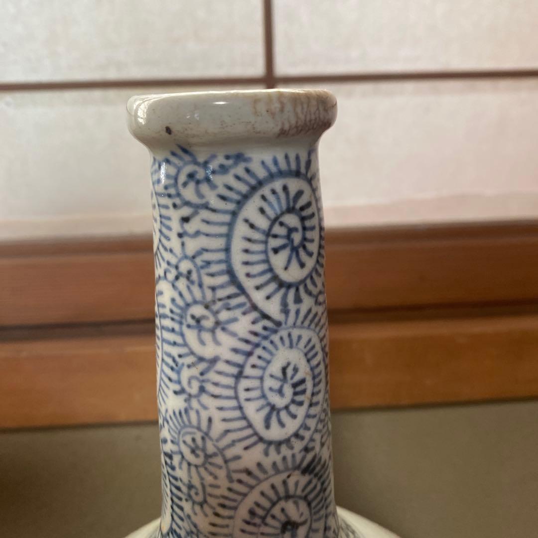 専用　切米焼　染付たこ唐草鳥文大徳利