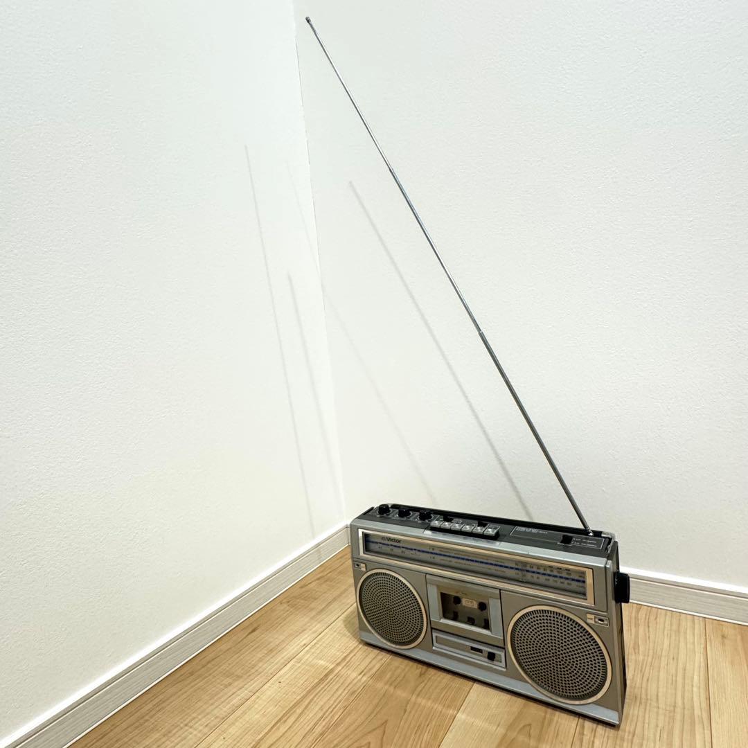 【動作品】 Victor RC-555 昭和銘機　ラジカセ カセットデッキ