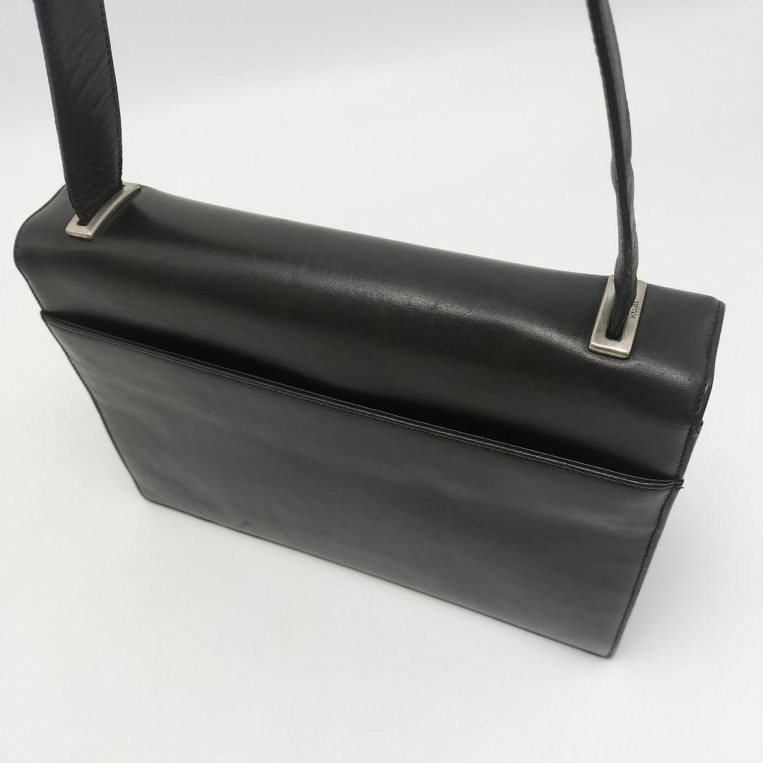極美品✨プラダ　ショルダーバッグ　レザー　ダークブラウン