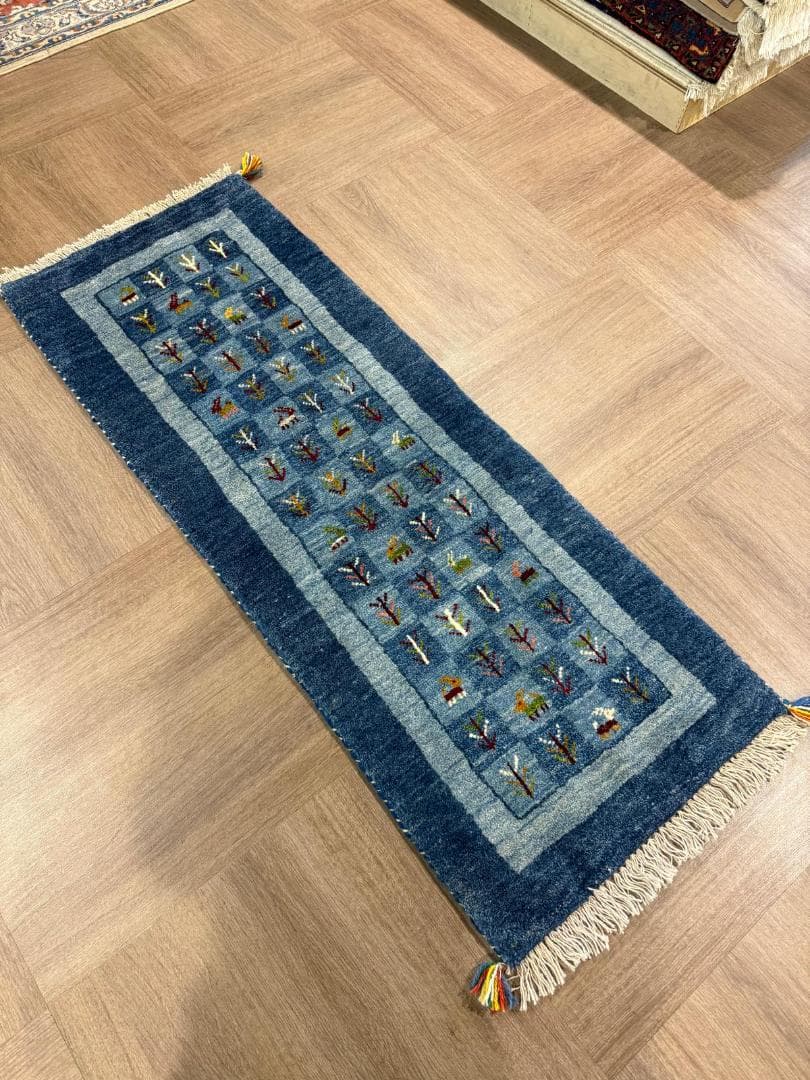 148x56cm ペルシャギャッベ ランナー (ギャベ) ペルシャ絨毯 ギャッベ