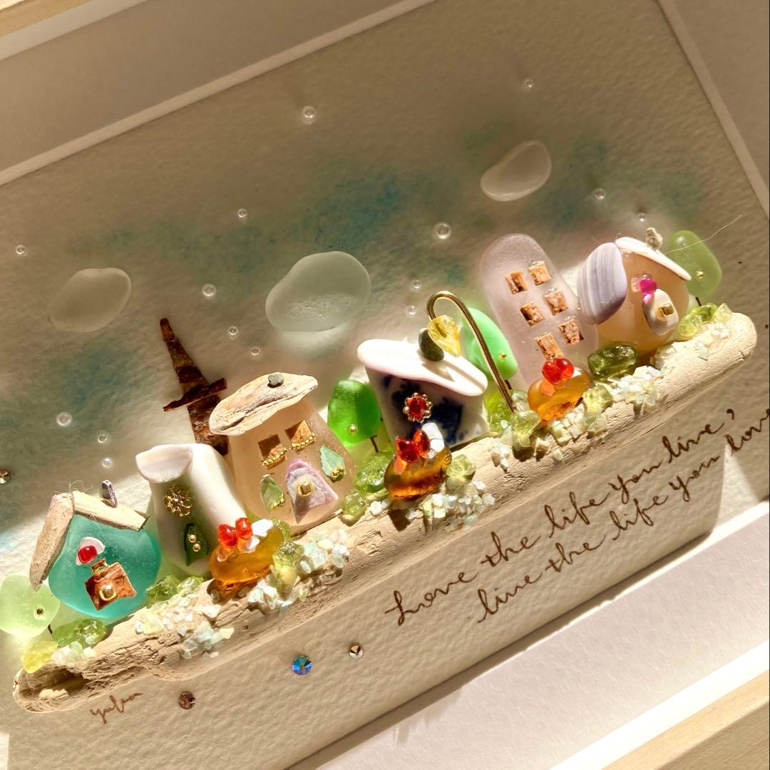 misa　オーダー受付　シーグラス／天然石／フレームアート／手描き