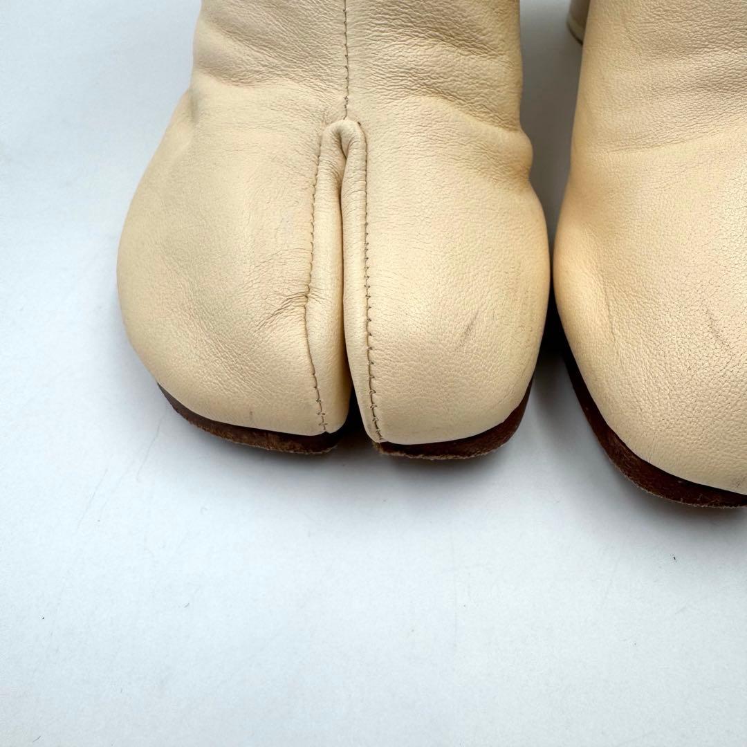 マルジェラ　足袋ブーツ　ベージュ　レザー　サイズ36 太ヒール