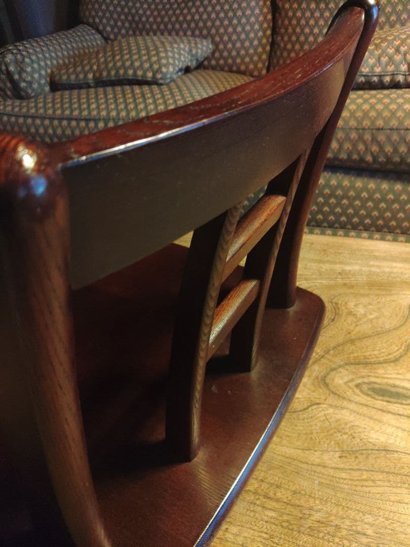 美品　座椅子　回転式　タモ材　無垢　風雅　和室　重厚　レトロ　アンティーク