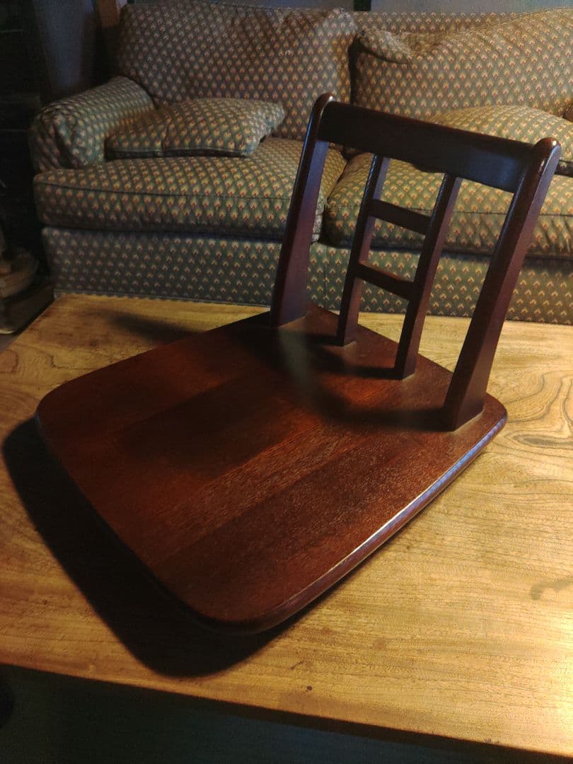 美品　座椅子　回転式　タモ材　無垢　風雅　和室　重厚　レトロ　アンティーク