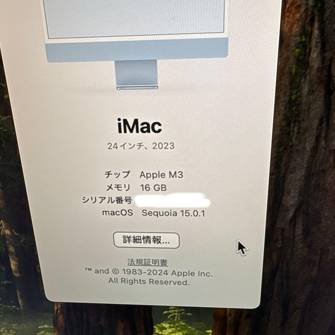 【送料込み】Apple iMac 2023 M3 16GB 1T