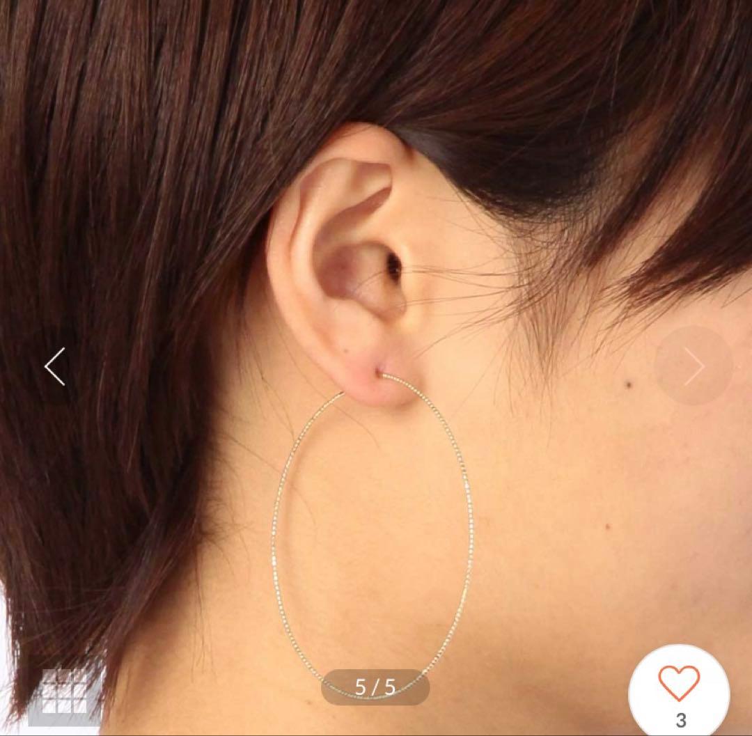 COCOSHNIKピアスK10カット丸線フープピアス大 片耳のみココシュニック