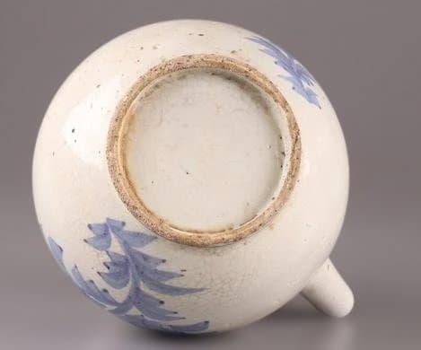 古美術 朝鮮古陶磁器 李朝 白磁 染付 水注 時代物 極上品 初だし品