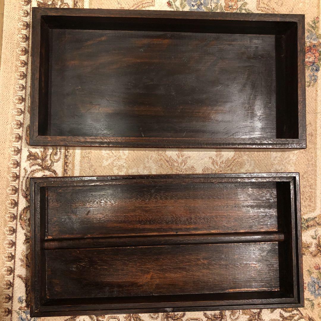 旧家整理　詳細は不明 時代物　唐木　弁当用？