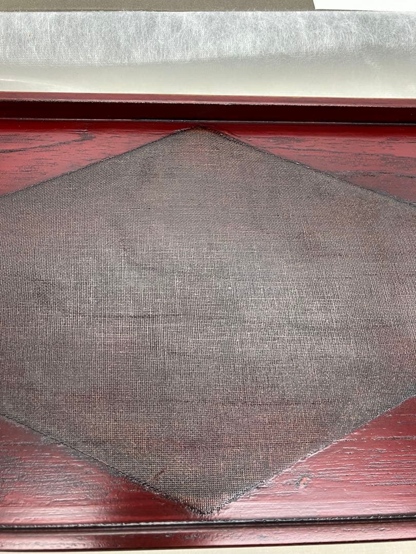 新品未使用　紅布着　鈴木誠一郎作　会津塗　会津塗漆器　うるし塗り　お盆　トレー