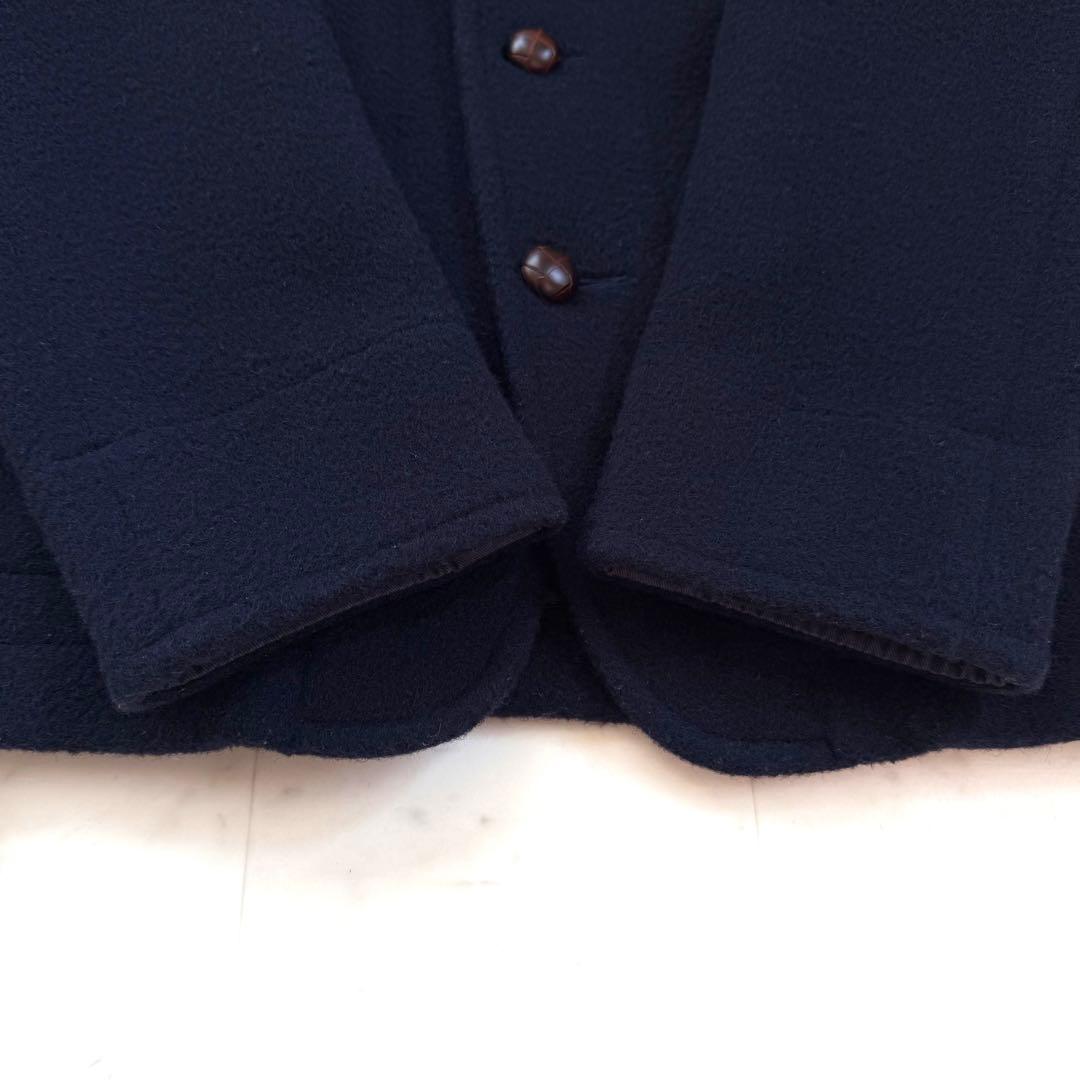 【美品】40★ダントン ウールモッサ コート ジャケット くるみボタン 紺