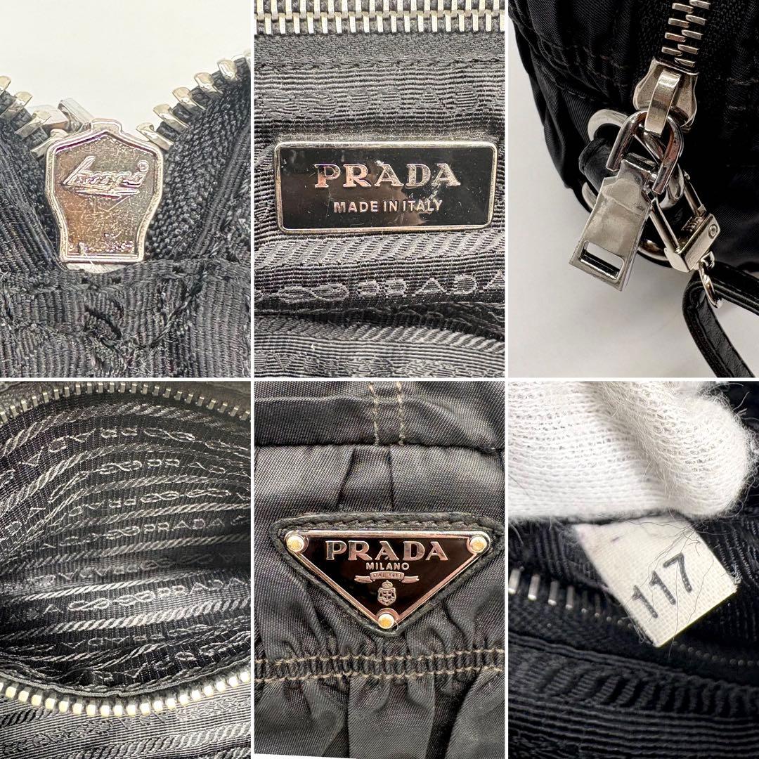 PRADA プラダ ギャザー ナイロン カメラ ショルダーバッグ 三角プレート