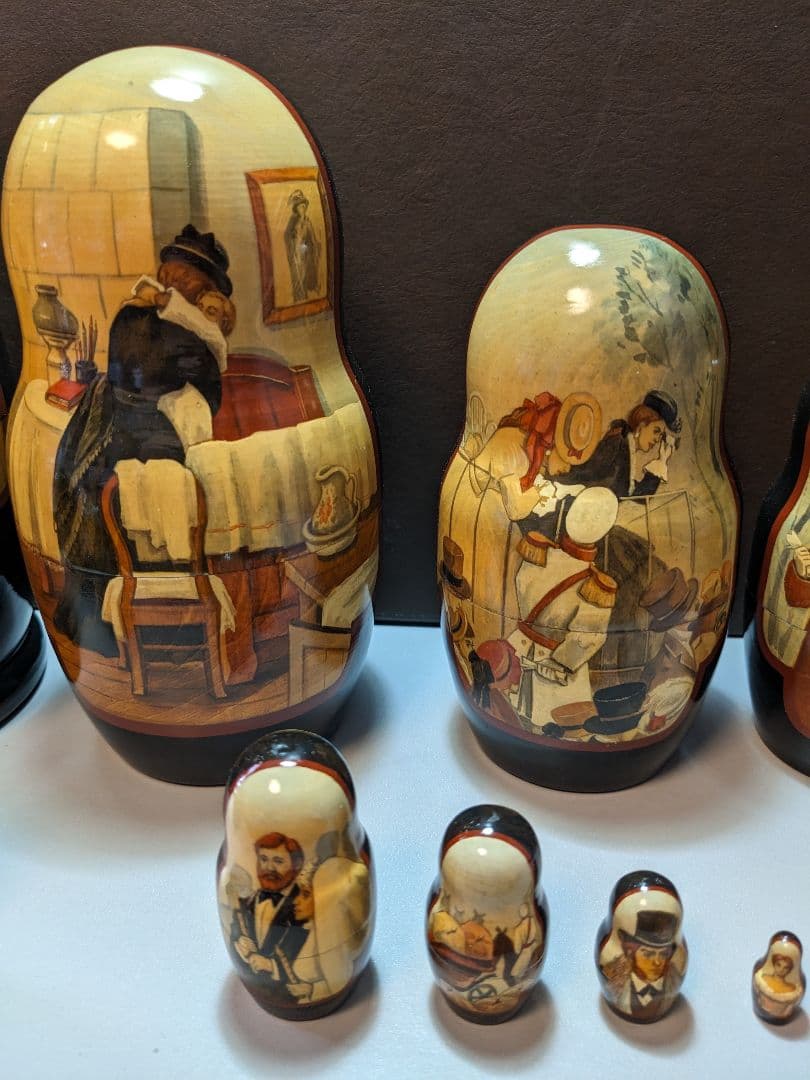 マトリョーシカ　人形　トルストイ　アンナ　カレーニナ　手描き　ロシア　1998