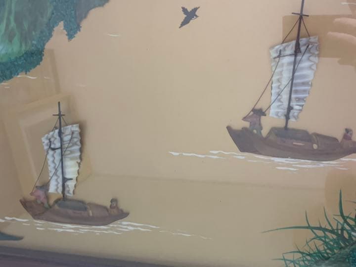 旧家蔵出　屏风　中国　実木　両面有り　時代品　古美術品　骨董品