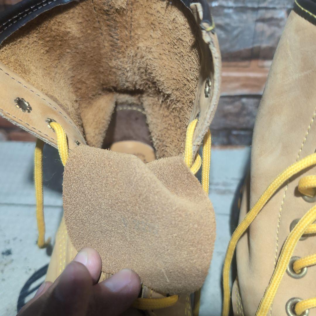 ベージュ スエード ハイカット ワークブーツ
