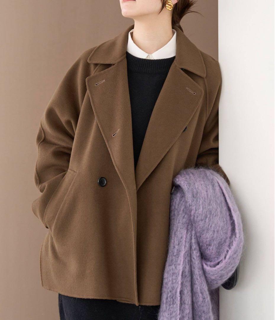 IENA スーパー160ダブルフェイス ショートコート　ブラウン　38