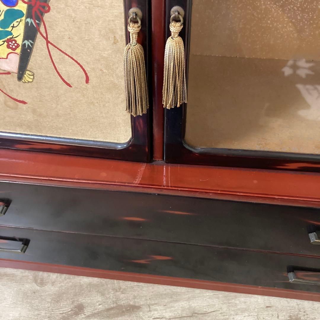 大正〜昭和初期　時代箪笥　小箪笥　アンティーク〈検 漆塗り　蒔絵　茶箪笥　飾り棚