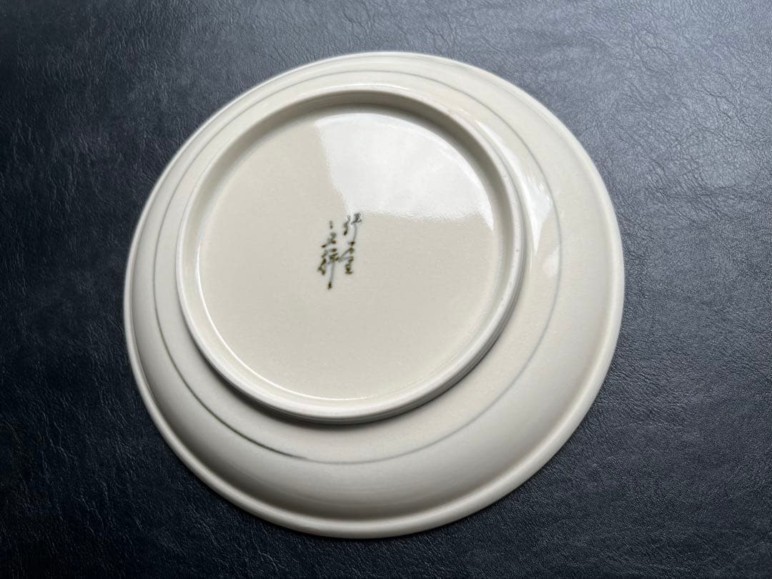 伊万里焼　文祥作　染錦うさぎ絵　 6.5寸皿　5枚