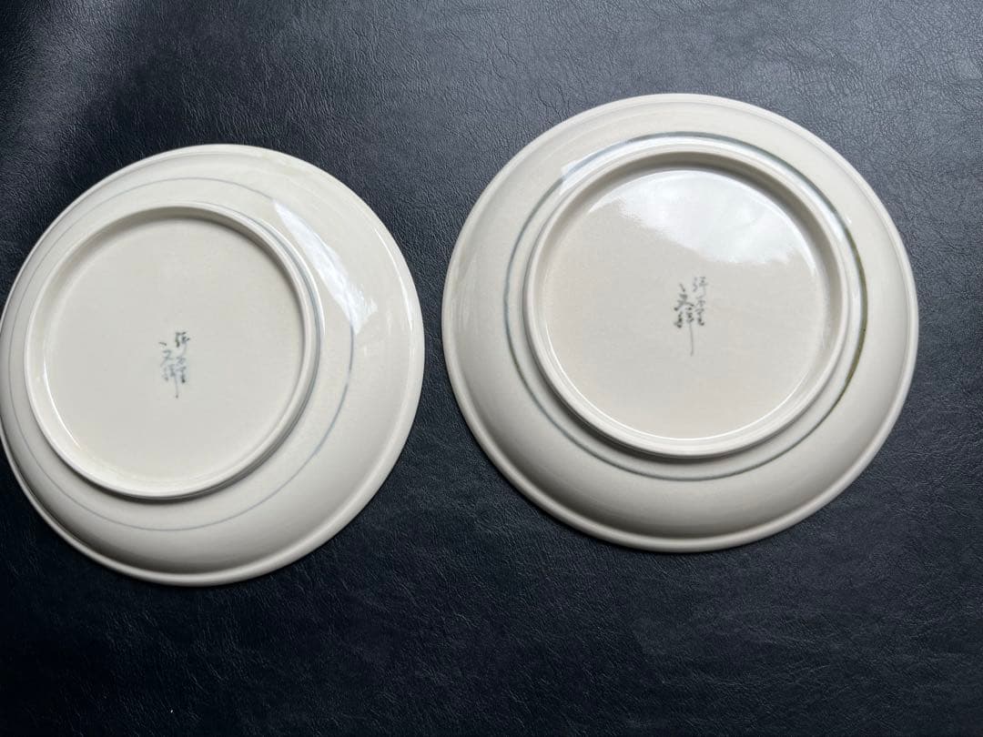 伊万里焼　文祥作　染錦うさぎ絵　 6.5寸皿　5枚