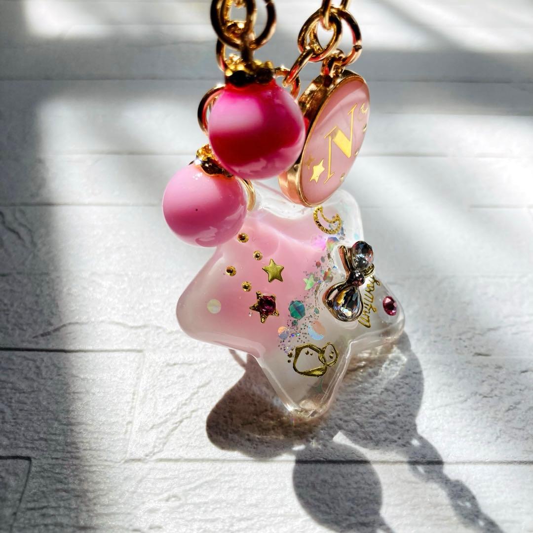 mimikoページ　名入れチャーム　らレジンキーホルダー