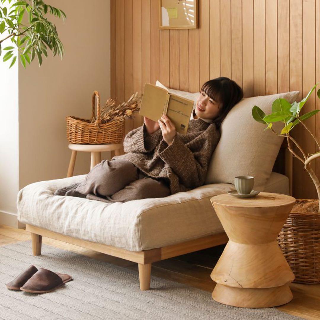 リセノ　あぐらソファ　1.5人掛け　ビンテージレッド　定価13.3万　ACTUS