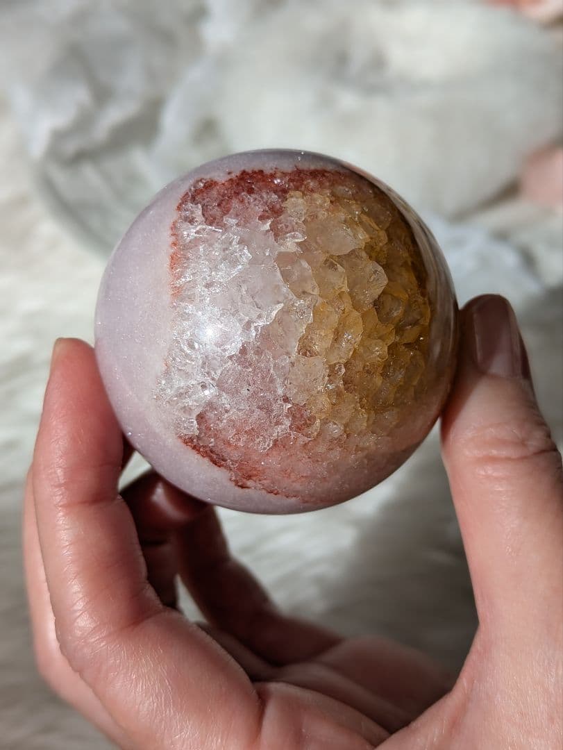 ♡ピンクアメジスト✕シトリン♡　スフィア　レア品　赤