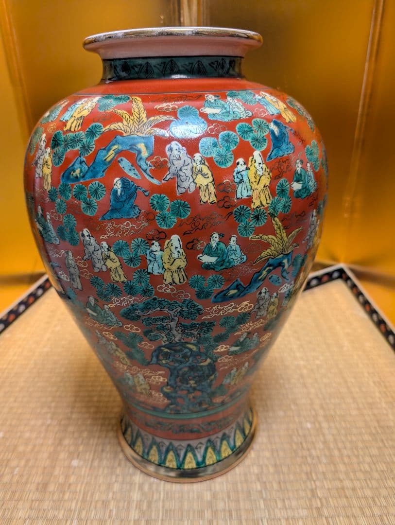 九谷焼　大型花瓶　壺　木米