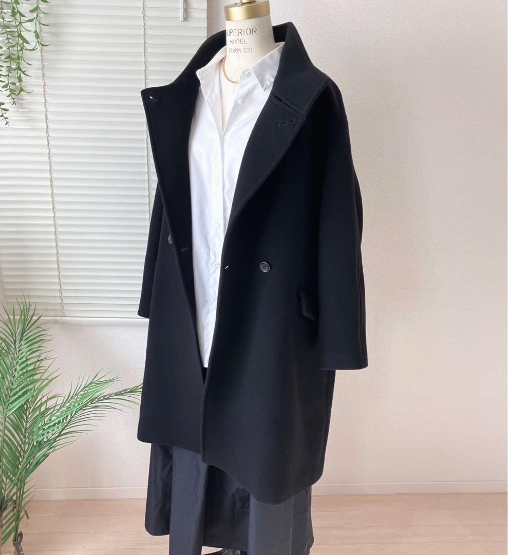 【2023AW】L'ESSAGE MANTECOトップビーバースタンドコート 黒