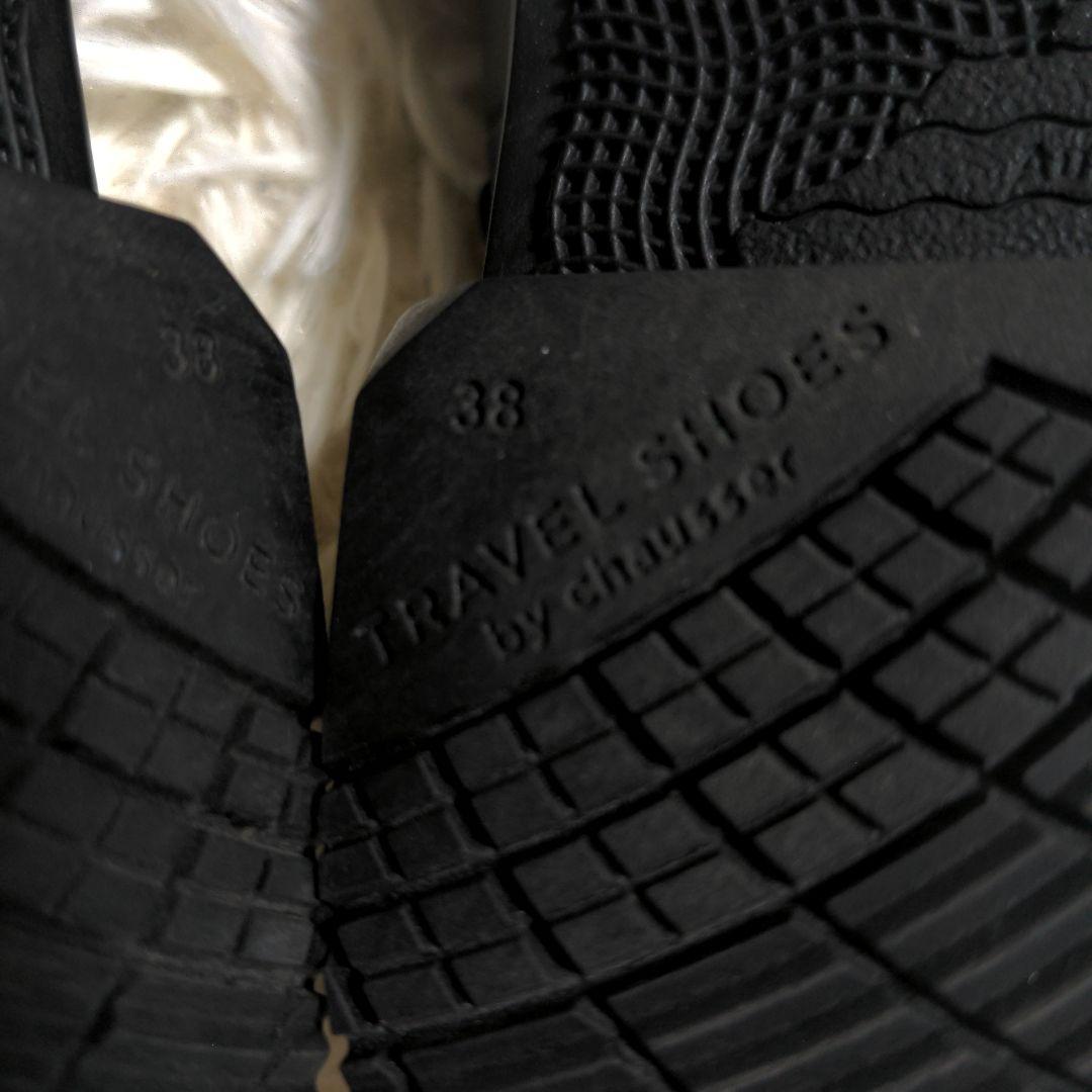 chausser ショセトラベルシューズ フラット ストラップ レザー 24cm