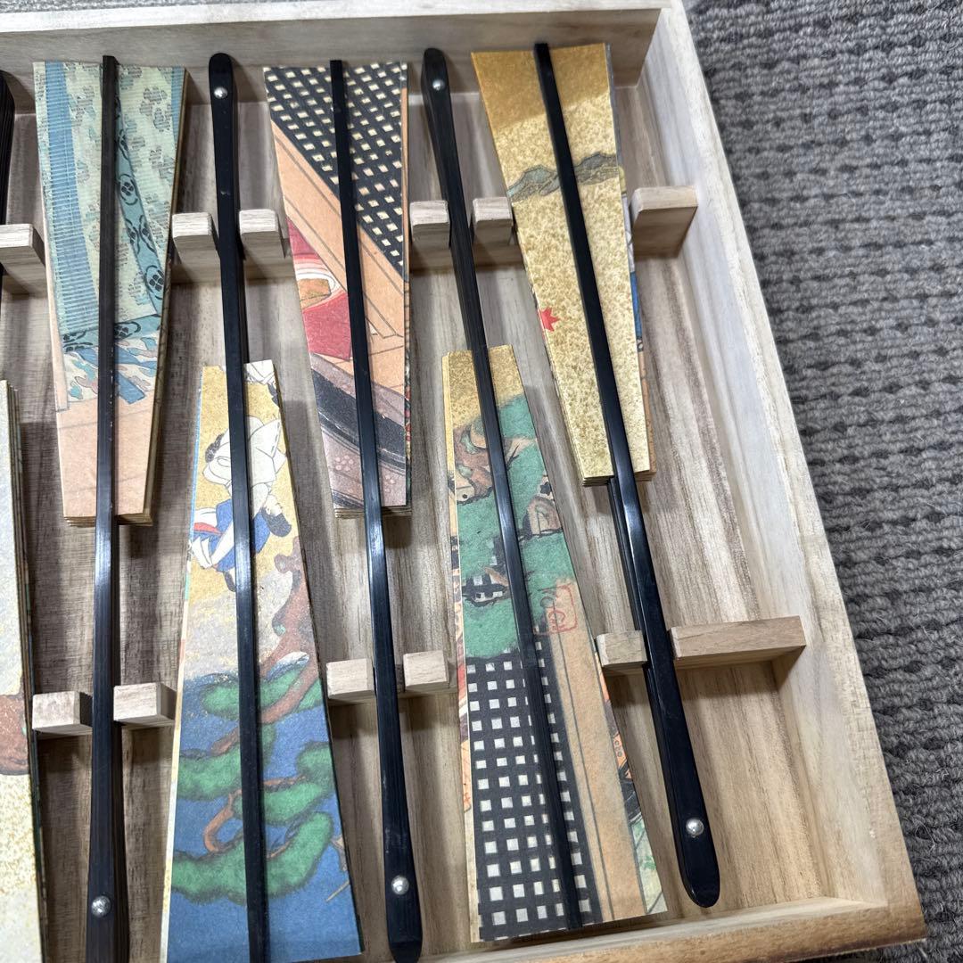 【 源氏物語飾り扇 】フランクリン画廊 解説書付き 20本 源氏物語 扇