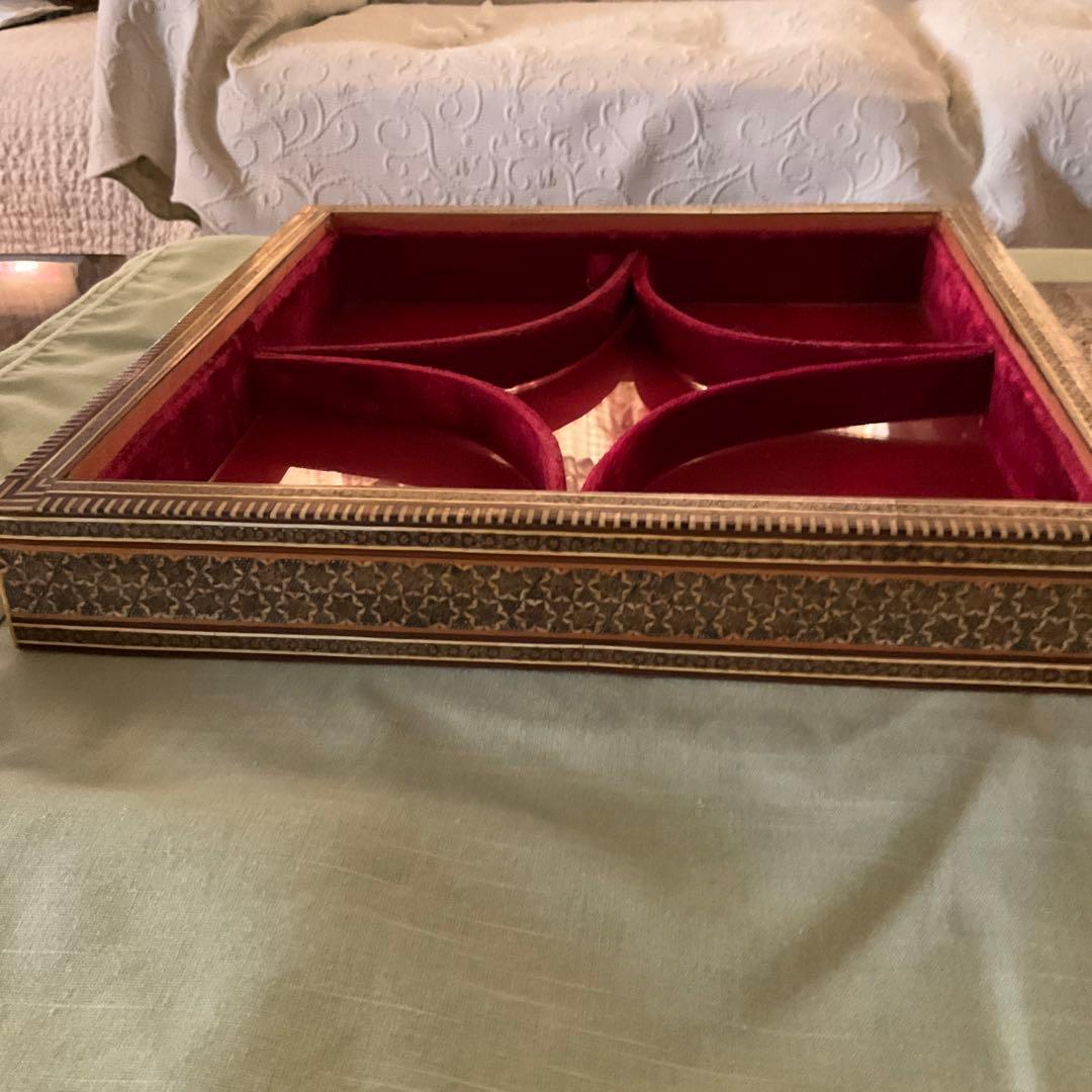 ペルシャ　寄木細工　蓋付き箱　50年前イラン