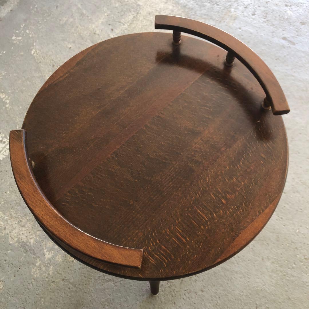 昭和レトロ 飛騨産業 キツツキ サイドテーブル コーヒーテーブル 丸テーブル