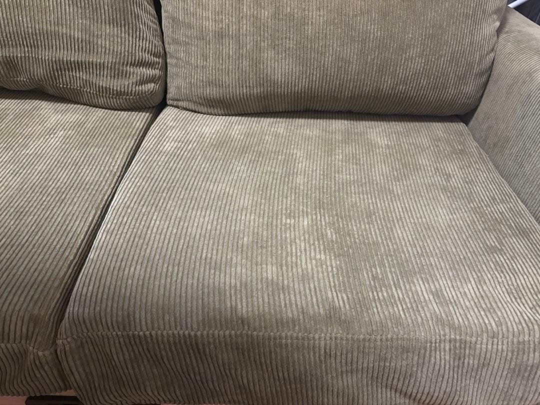 RASIC ソファ　コーデュロイ　グリーン　3人がけ