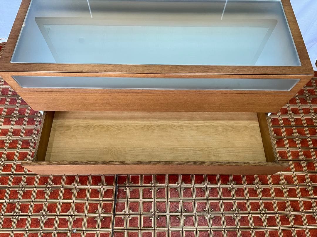 【アンティーク】北欧レトロ 鏡台 3段引出し ドレッサー チェスト キャビネット