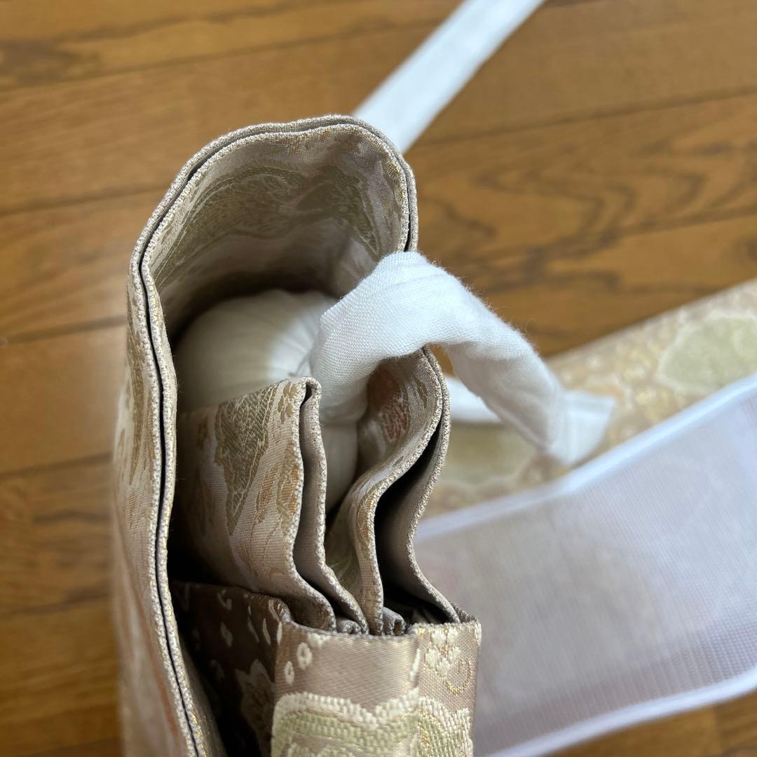 花柄 付け帯 ベージュ系　やまと　ワンタッチ帯