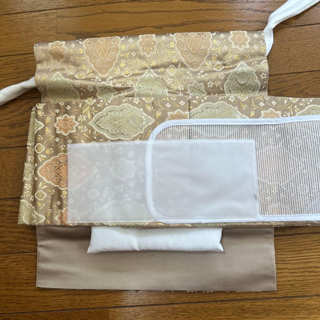 花柄 付け帯 ベージュ系　やまと　ワンタッチ帯