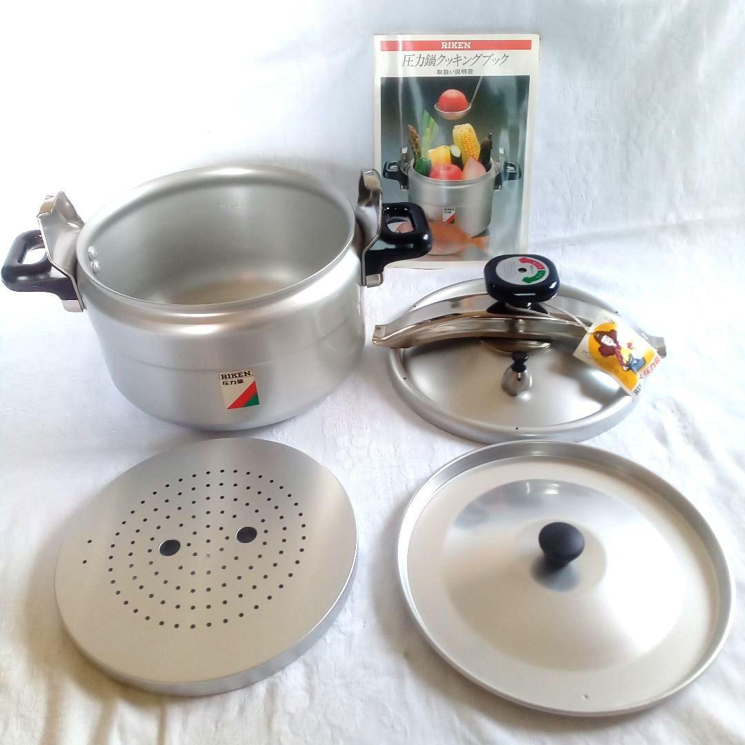 未使用　理研圧力鍋　大容量　8㍑1升3合炊き　説明書クッキングブック付き