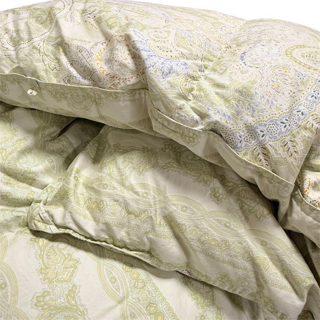 西川　高級カナダ産羽毛掛け布団 シングル150cm x 210cm グリーン