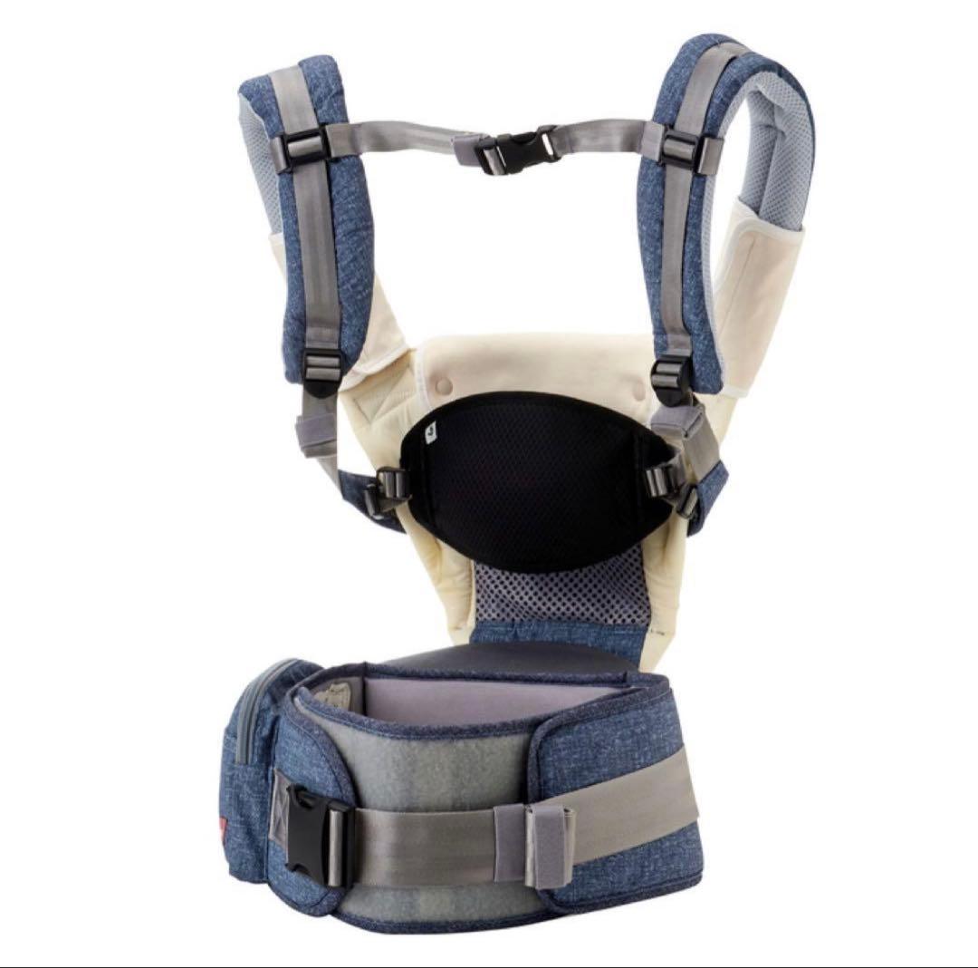 ぴぴぴ【※新品】ミキハウス×ポグネー ベビーキャリア インディゴブルー