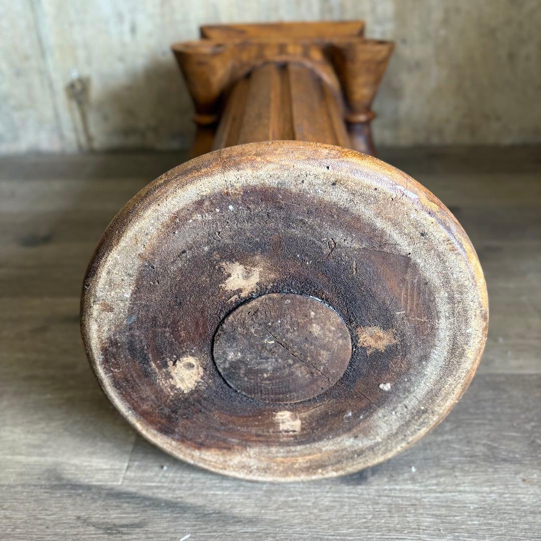 フランスヴィンテージ　木製　コラム　ペデスタル　花台　ギリシャ風