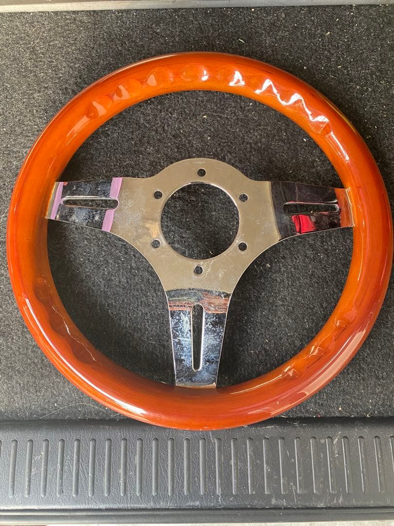 ウッド製 小径ステアリング　ハンドル　旧車